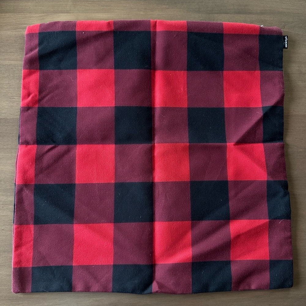 Red and Black Plaid pillow Cover